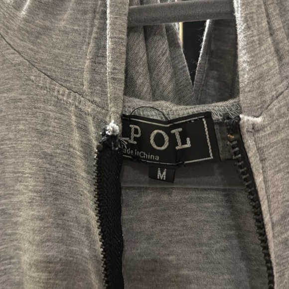 #133 POL Heather Gray Zip-Up Hoodie - Picture 4 of 5